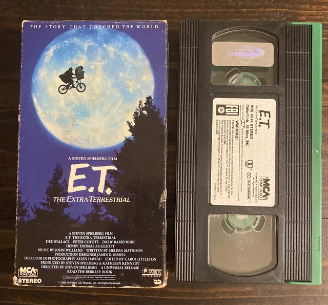 E.T. ET THE Extra Terrestrial VHS 1982 Rare bande verte et noire Spielberg EUR 3,28 PicClick FR