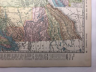 1900 Vintage BRITISH COLUMBIA Antique Atlas Map - Philadelphia Public Ledger 3