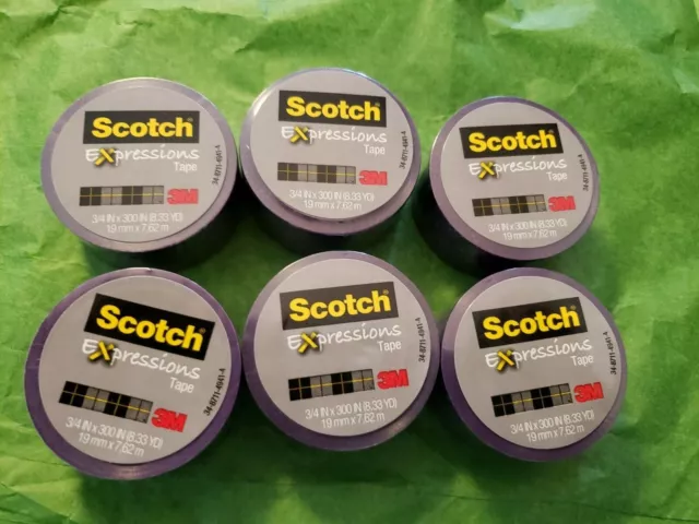 6 ROLLS SCOTCH EXPRESSIONS TAPE 3/4'' x 300'' PER ROLL  PINK LACE or MULTiCOLOR