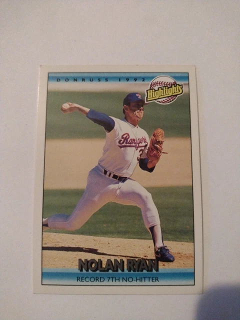 1992 Donruss #154 - Nolan Ryan - Texas Rangers (Highlights - 7th No Hitter)