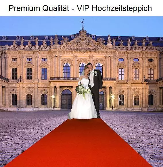 Premium Hochzeits Roter teppich Velour VIP 130x1000 cm rot