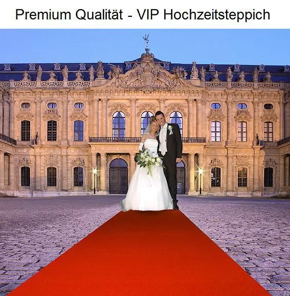 Premium Hochzeits  Roter teppich Velour VIP 130x320 rot