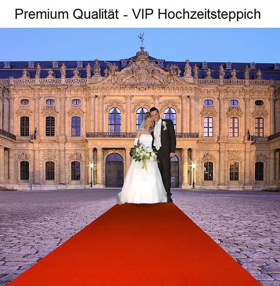 Premium Hochzeits  Roter teppich Velour VIP 130x350 rot