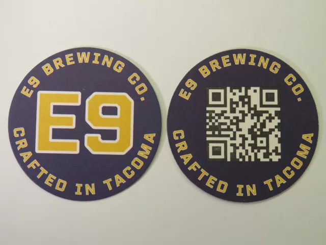 Collectible Brewery BEER Coaster ~ E9 Brewing Co ~ Crafted in Tacoma, WASHINGTON