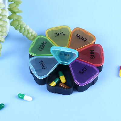 Caja de píldoras de plástico portátil de viaje de 7 días mini estuche de medicina semanal tableta organi-CJ