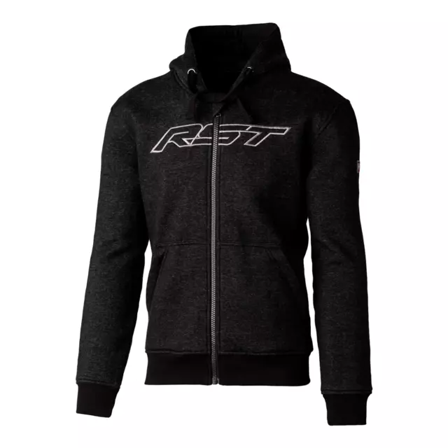 Rst Made With Kevlar Ce Aa Mens Motorcycle Zip Front Hoodie Black 3007