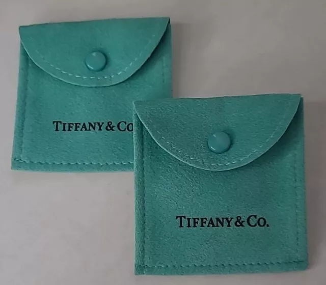 Tiffany & Co. X2 Snap Closure Jewelry Bag Pouch Great Condition