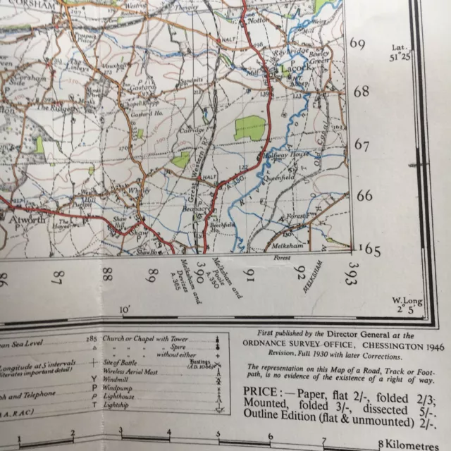 Vintage BBC 1946 Ordnance Survey Cloth Backed Map Of Bristol & Stroud 3