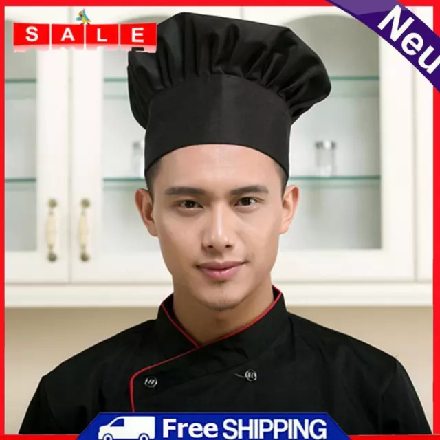 Unisex Cafes Waiter Cap Soft Cook Work Hat for Restaurant Kitchen (Black)