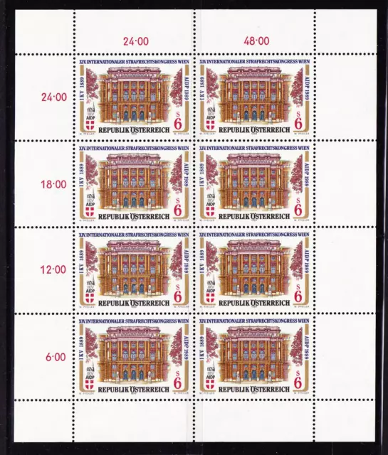 Österreich 1989: Tag der Briefmarke (ANK 2002) postfrischer Kleinbogen