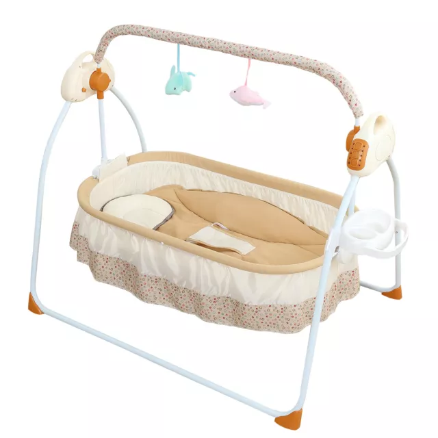 Electric Auto-Swing Bed Infant Bluetooth Cradle Crib Infant Rocker Cot w/ Remote 2