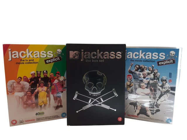 JACKASS THE BOX Set DVD 4 Disc MTV Complete Show Vol 1-3 Bonus