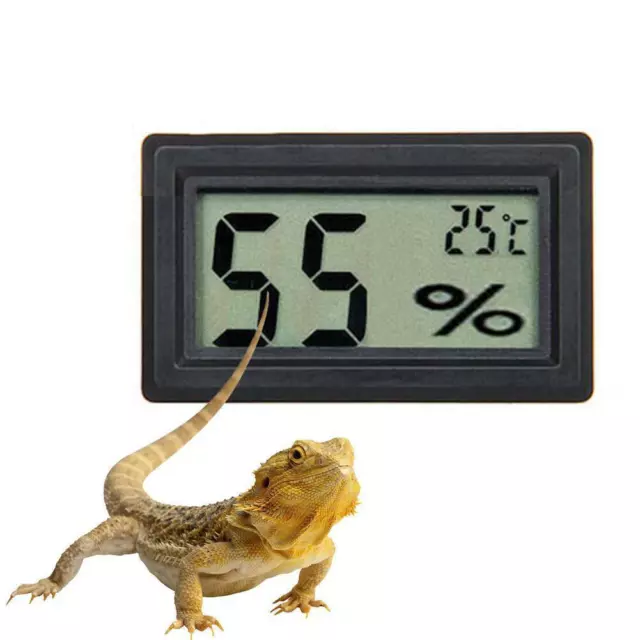 Reptile Tank Thermomètre Hygromètre Température Humidité Moniteur pour  Vivarium Terrarium