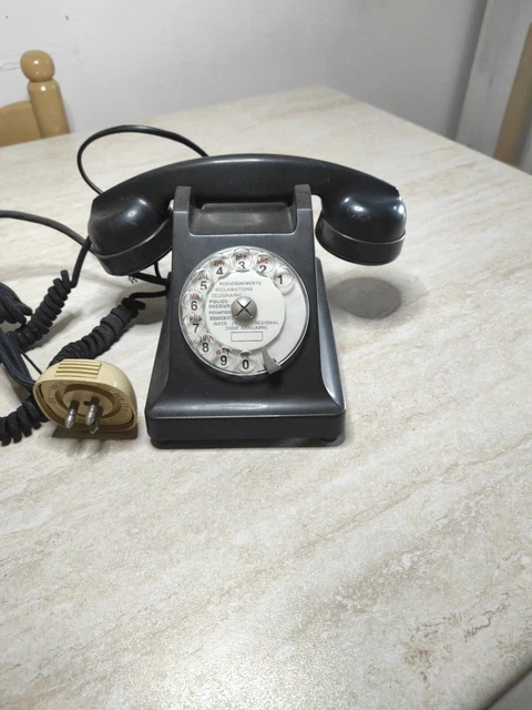 Telefono a Disco Francese in bachelite con auricolare aggiuntivo per ascolto