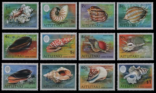 Aitutaki 1974 - Mi-Nr. 94-105 ** - MNH - Meeresschnecken / Marine snails