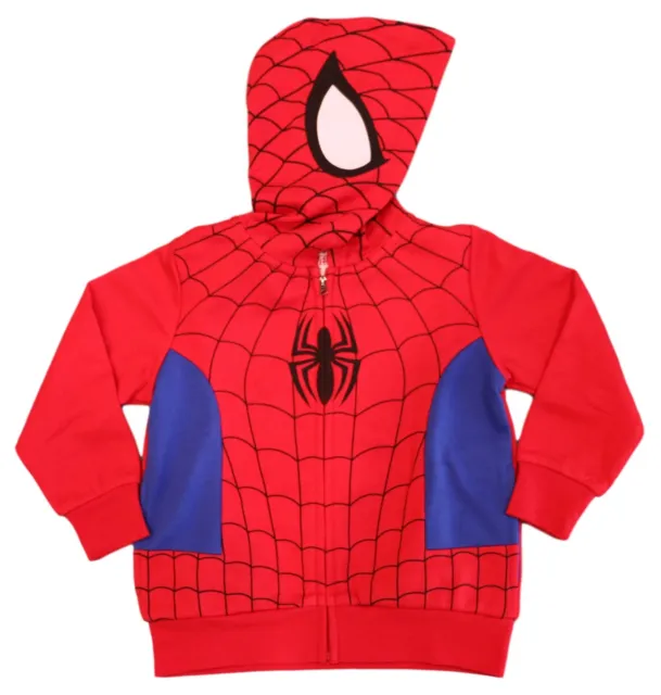 Marvel☆Toddler & Little Boys Spiderman Costume Hoodie Full Zip Jacket☆Sizes 2T-7
