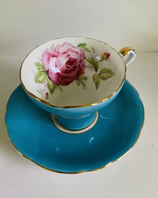 Vintage Aynsley Cabbage Rose Cup Saucer Set