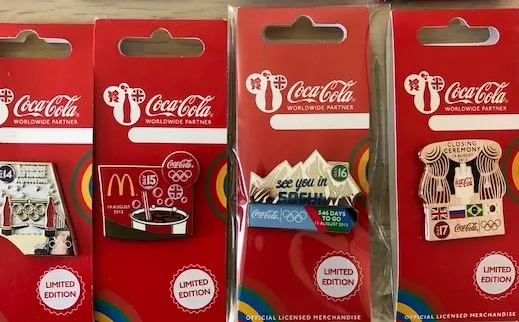 London 2012 Olympics Coca Cola Day Of The Games Day 15 Drink Pin Badge