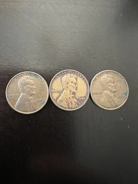 1940 -1959 P D Lincoln Wheat Cents/ Penny    Set of 3 Coins Lot