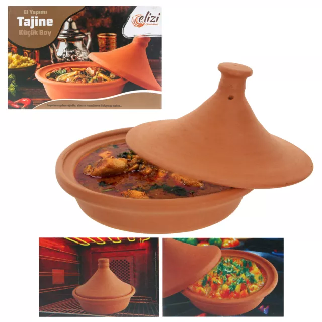 Olla de cocina Tagine sin esmaltar marroquí hecho a mano tajine arcilla de terracota guiso 26-32