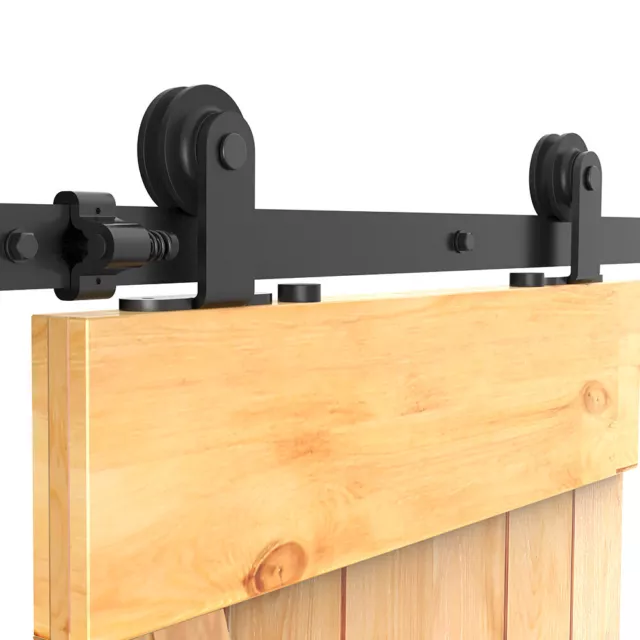 CCJH 4-16FT Steel Sliding Barn Wood Door Hardware Kit Single/Double/Bypass Doors