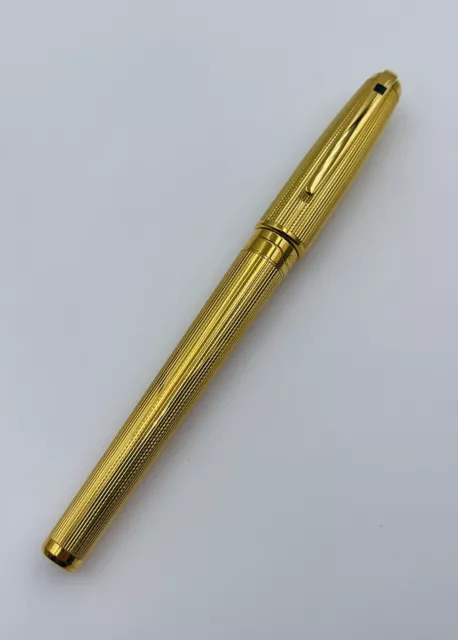 St. DuPont Paris Gold Plated Large Olympio 18k Nib Fountain Pen