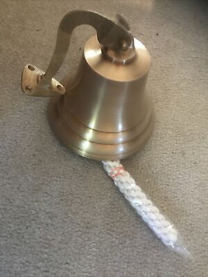 Solid Brass 6 Inch Large Door/Wall/Ship Bell With Rope