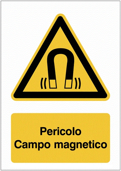 Segnale Di Pericolo Di Vettore Del Forte Campo Magnetico Illustrazione