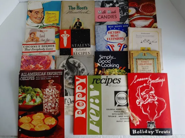 Vintage Recipe Cook Bake Booklets 1940s-1960s Lot of 16 #18730