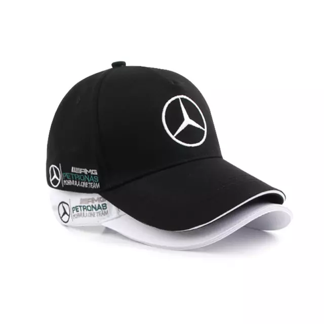 Kappe mit gesticktem Mercedes-Logo Stylische Baseballkappe in Weiß und Schwarz