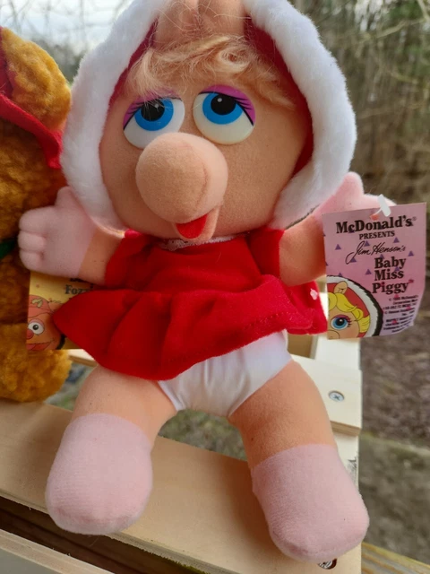 1988 McDonalds Jim Henson Muppet Babies Plush Set Kermit Miss Piggy & Fozzie NWT 2