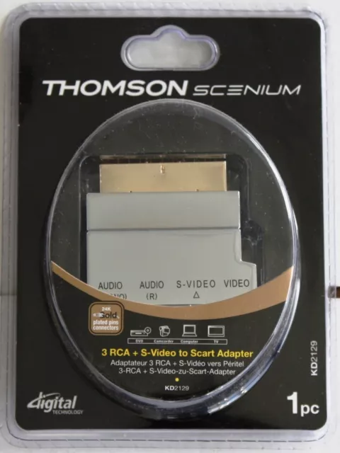 Thomson Scenium Scart-Adapter Scart-Stecker -> 3x RCA S-Video S-VHS Umschalter