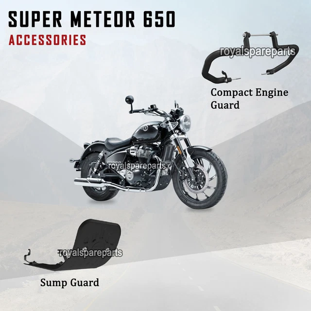 Protège-Carter (Sump Guard) Pour Royal Enfield Meteor 350 & New Classic 350 - Neuf Noir