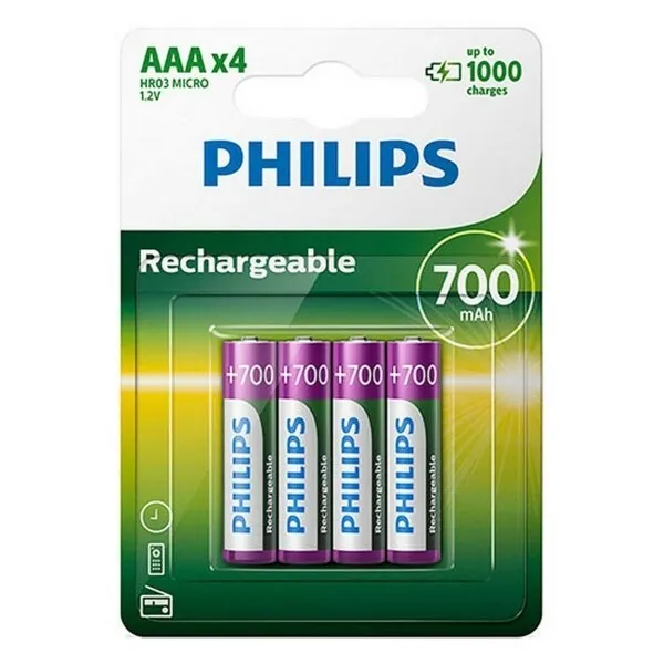 Pile / Accu rechargeable PHILIPS AAA 700 Mah - 8 Pièces