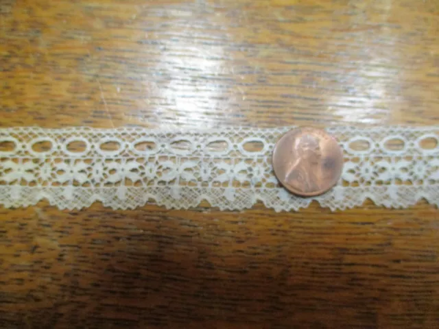 2 yards Antique 1"  French Valenciennes x o  Edging Insertion  Lace Trim ~NOS