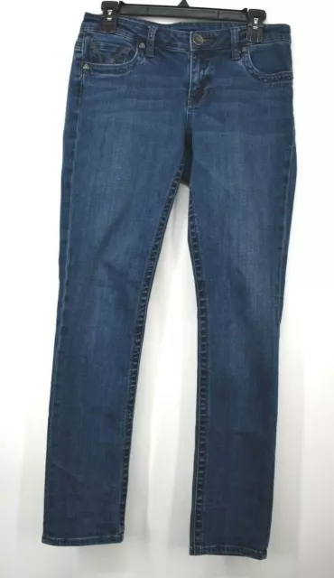KUT from the Kloth Women Stevie Straight Leg Stretch 5-Pocket Denim Blue Jeans 4