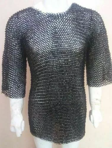 Medieval Chain mail shirt flat ring riveted with washer XXXL size Armour Shirt