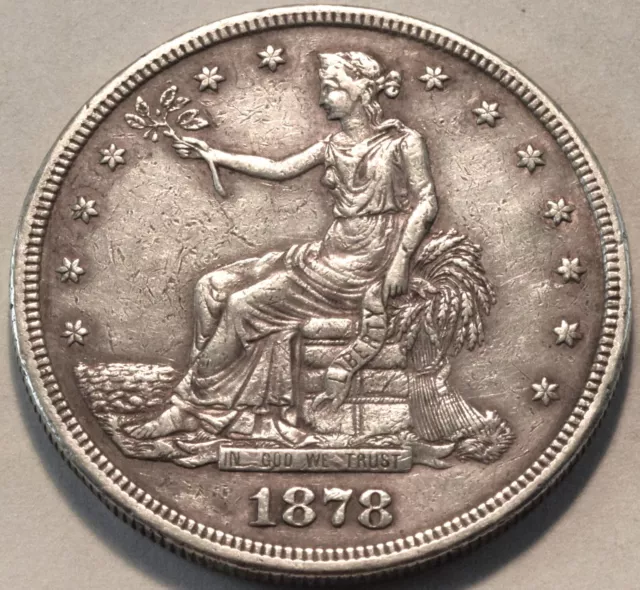 1878 S Trade Silver Dollar, Higher Grade Details, Better T$1 Type Coin