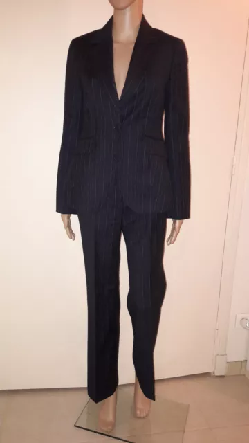Tommy Hilfiger Superbe et original tailleur 3 pièces en laine bleu marine - NEUF