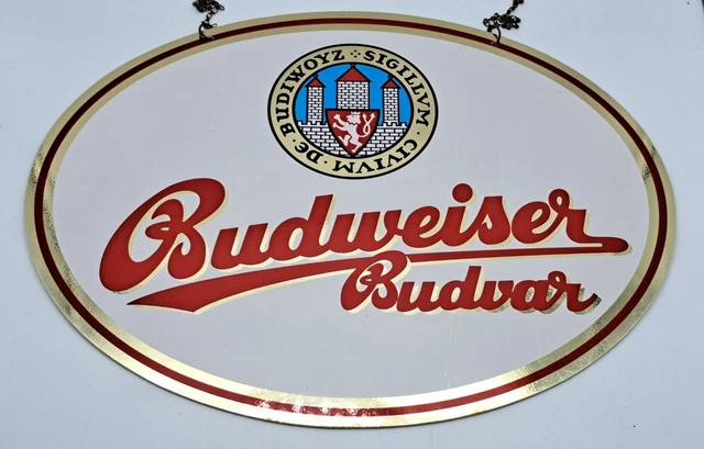 Insegna Targa In Plastica Birra Budweiser Weissbier-Sign Beer Cerveza-Vintage