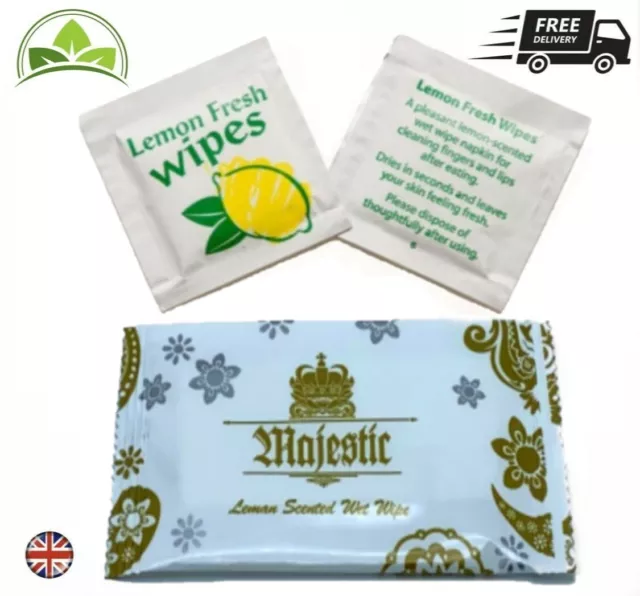 Wet Hand Wipes Disposable Individual Wrapped Lemon Fresh Hot | Cold Small-Large