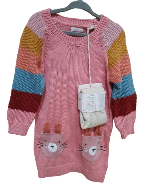 Abito e collant a maglia per bambine Next età 12-18 mesi