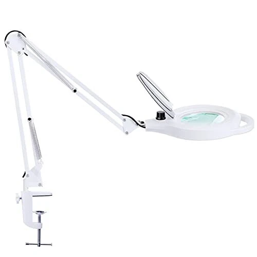 10X Magnifying Lamp with Clamp,  2200 LM Super Bright and Stepless Dimming