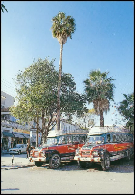 Cyprus: Posted Limassol City Centre, 1989. Buses. t1