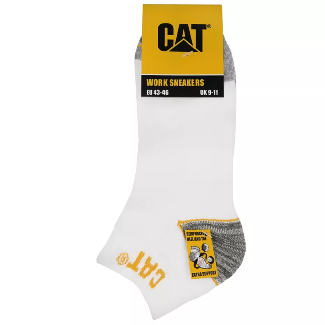 Lot de 3 paires de chaussettes tiges courtes Caterpillar blanc en 39/42 ou 43/46