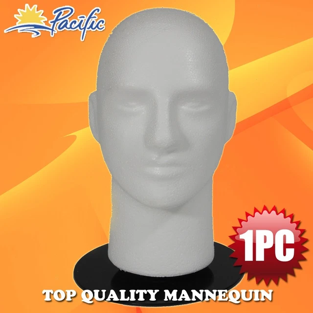 MALE FOAM WIG MANNEQUIN 11" head with holder stand display hat glasses