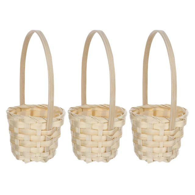 5pcs gewebte Körbe mit Blumenkörben Picknickkörbe Hochzeitsblumenhalter l