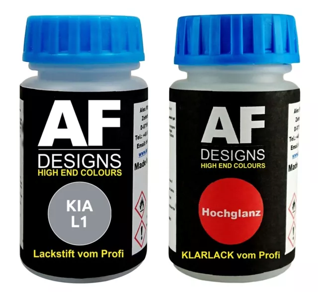 Lackstift F�R KIA L1 Ice Blue Metallic + Klarlack je 50ml Autolack Basislack SET