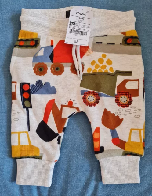 Baby Boys Next Construction Jogging Joggers Bottoms Age 3-6 Months BNWT