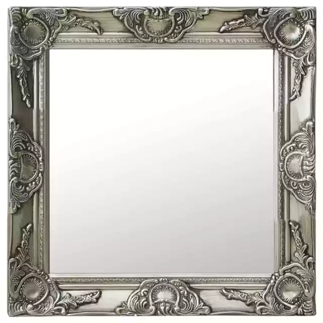 Miroir mural style baroque 50x50 cm ArgentÃ©